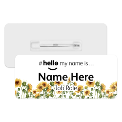 #hello my name is... Name Badge - Sunflower Border