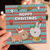 Hoppy Christmas funny, cute rabbit, bunny, pet Christmas, holidays, festive card for children, child, kids (Size A6/A5/A4/Square 6x6") - A6: Single card