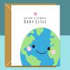 Personalised New Baby Girl Card - For Him - Welcome to the World - Customised Card - Blank inside - Small