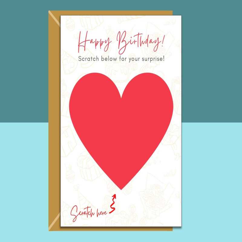 Birthday Scratch Card - Personalised Scratch and Reveal Surprise on His or Her Birthday - Gift Idea - For Men or Women - Birthday Card - Regular