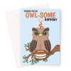 Cute Owl Birthday Card - A5 Portrait - 1 Card