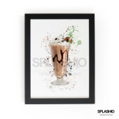 CHOCOLATE MILKSHAKE  Splatter Art Print, High Gloss Print, Splash Art, Home Decor, Bar Custom Drink Art Cocktails