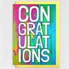 Rainbow paint splat, paint drips colourful congratulations, well done, exam results, graduation card: Con Grat Ulat Ions (Size A6/A5/A4) - A6: Single card