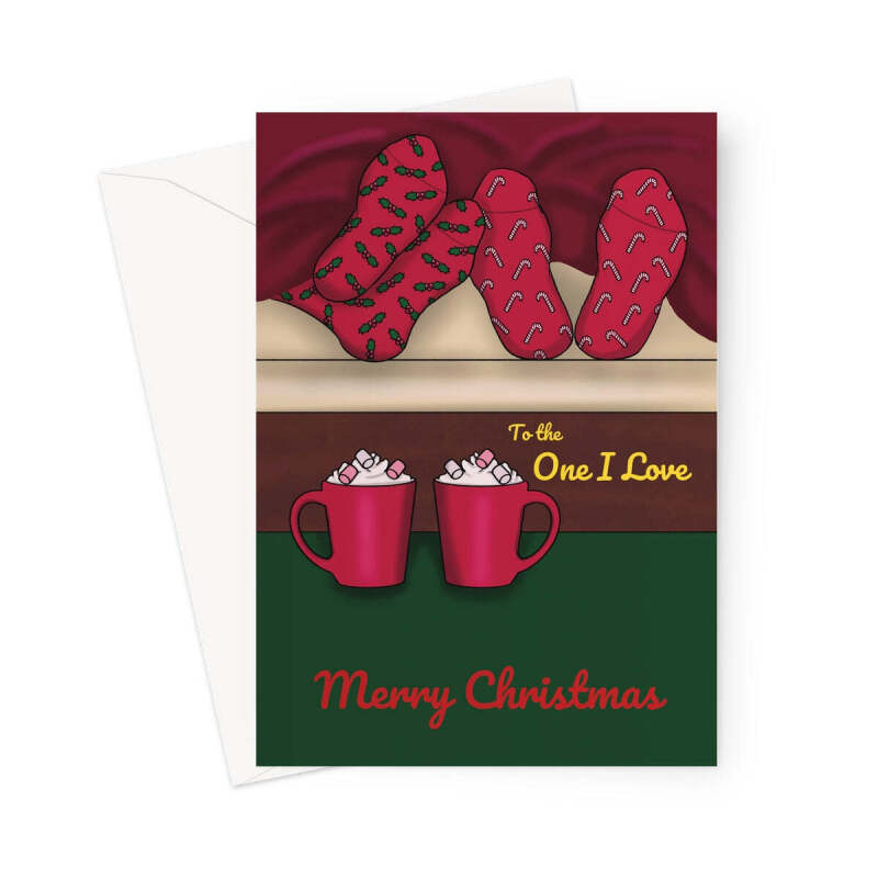 Christmas Card For The One You Love - Card For Partner, Boyfriend, Girlfriend - A5 Portrait - 1 Card