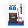 60th Birthday Card Rock Guitar - A5 Portrait - 1 Card