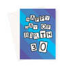 Age 30 Happy Day Of Birth - Birthday Card For Him - Blue - A5 Portrait - 1 Card