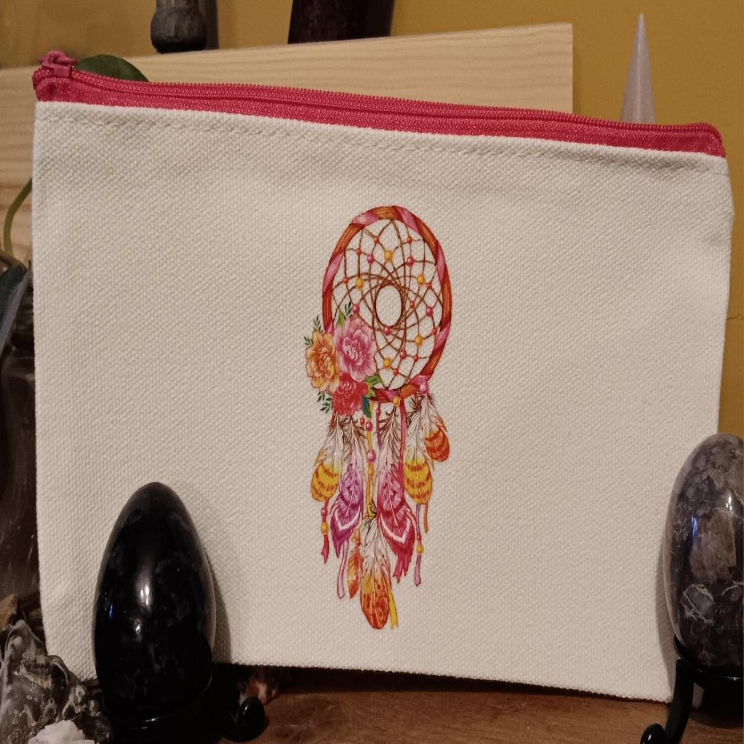 Dreamcatcher Pink zip up case