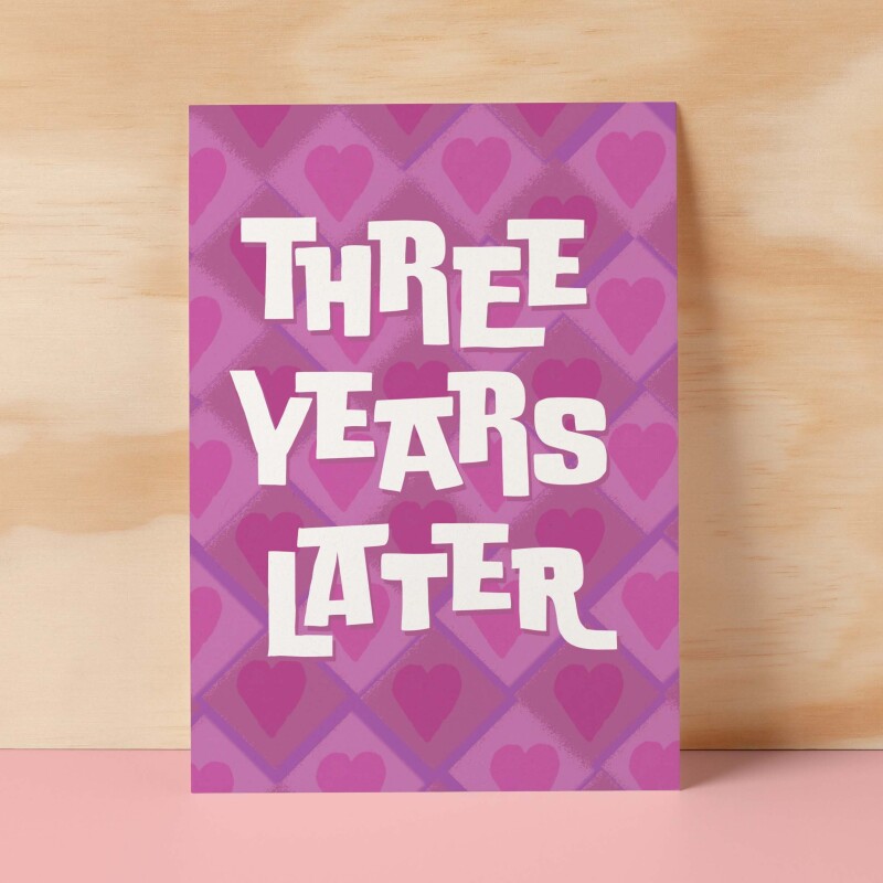 3rd Wedding Anniversary Card For Wife Anniversary Card for Husband Anniversary Card For Boyfriend or Girlfriend Third Anniversary Gift - Large (5x7) / Blank Message