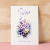 Birthday Card For Sister Card For Her Card for Sister Luxury Card For Sister Birthday Card for Loved One Sister Card Birthday Flower Card