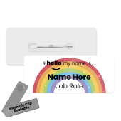 #hello my name is... Name Badge - Crackled Rainbow
