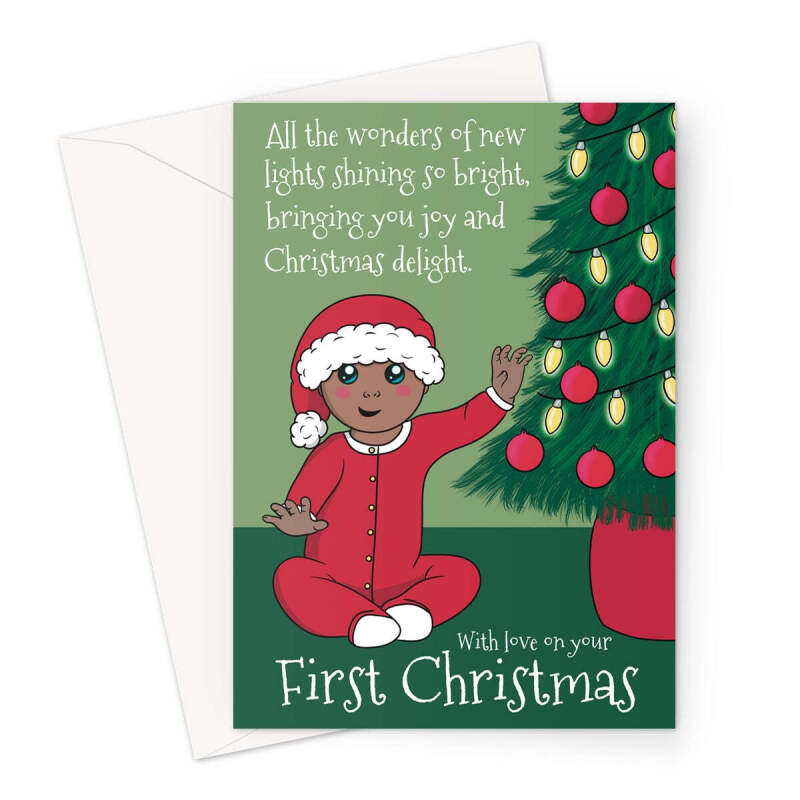 Newborn First Christmas Card - A5 Portrait - 1 Card