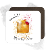 Personalised Amaretto Sour Coaster with Splash Effect