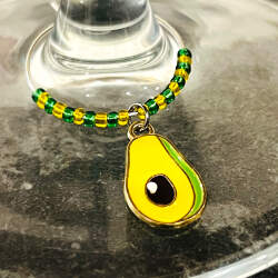 Handmade Wine Glass Charm - Avocado