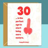 Funny 30th Birthday Card - Cheeky Card for Someone Turning 30 years old - For Him or For Her - Can be personalised inside - Large or Small