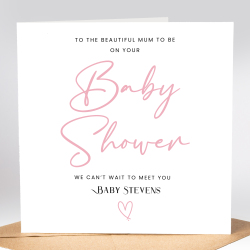 Personalised Baby Shower New baby card - Standard