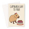 Cute Capybara Birthday Card - A5 Portrait - 1 Card