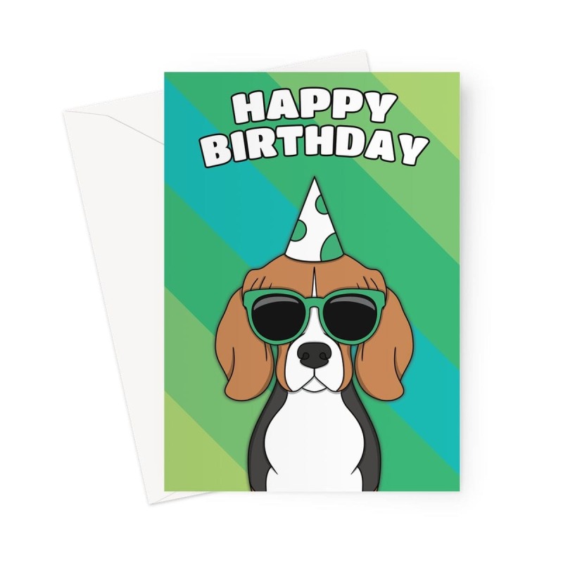 Beagle Dog Birthday Card - A5 Portrait - 1 Card