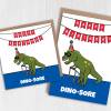 Dino-sore funny dinosaur male, female birthday card for grandad, grandma, dad, mum, mom, old age, OAP, pensioner (Size A6/A5/A4/Square 6x6") - A6: Single card - Male