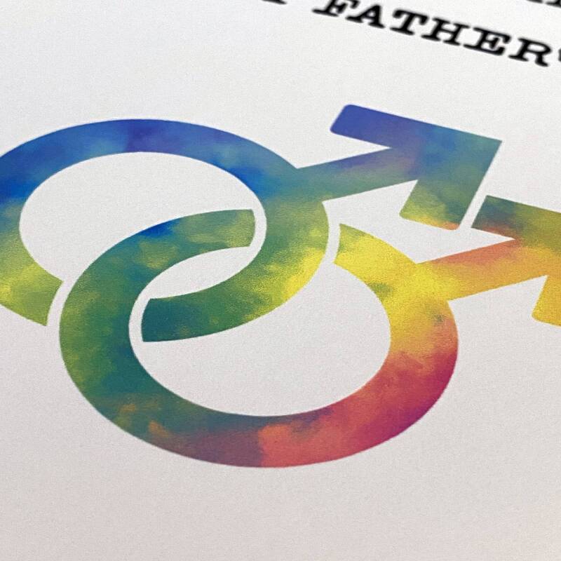 Two dads are better than one LGBTQ+ Father's Day card for dad, daddy, father, gay parents, dads from children (Size A6/A5/A4/Square 6x6") - A6: Single card