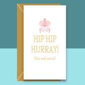 Funny Hip Replacement - Get Well Soon Card - Recovery - For him or for her - Humorous - Can be personalised inside with customisable message