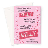 Cheeky Willy Valentine's Card For Her - Roses Are Red Poem