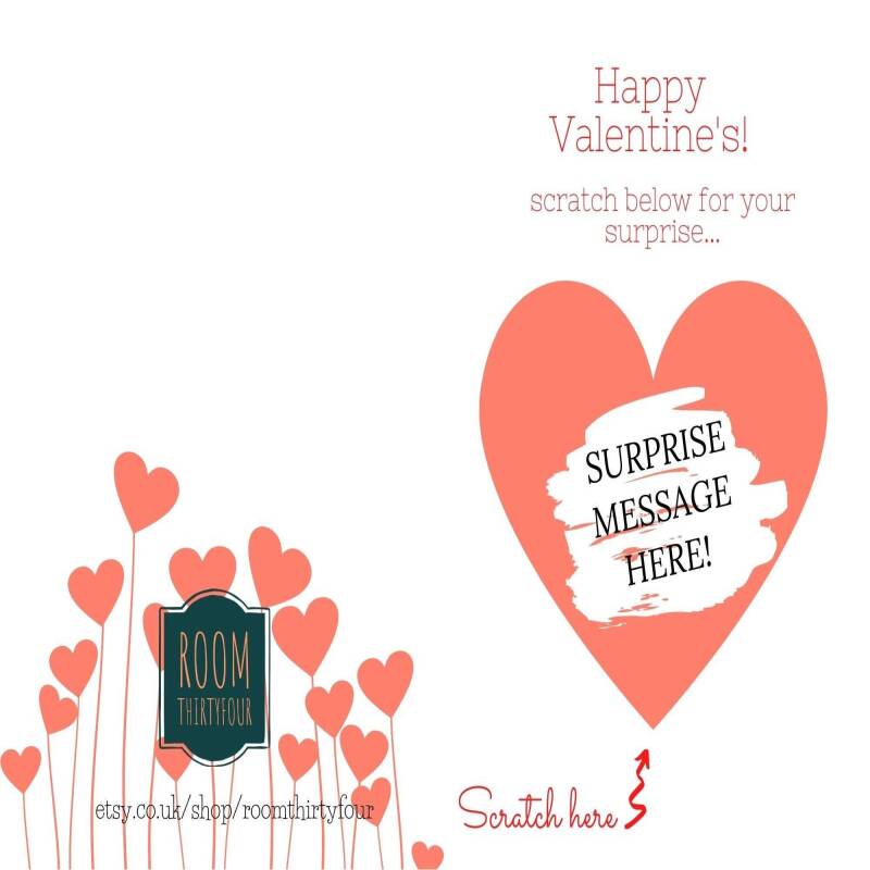 Happy Valentine's - Scratch and Reveal Customisable Card - For Him or For Her