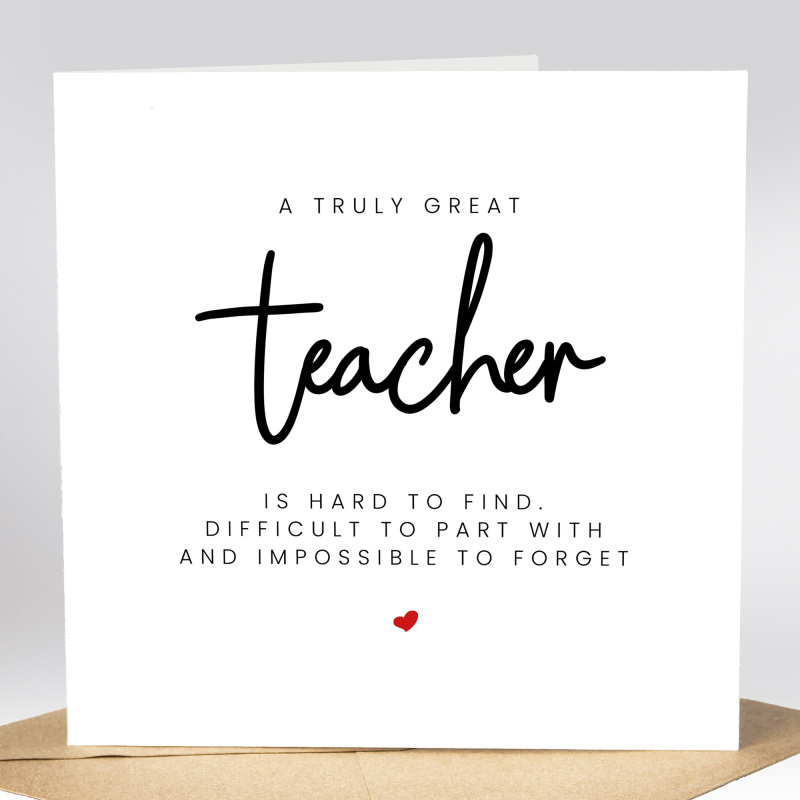 A truly great teacher is hard to find, Personalised Teacher Card