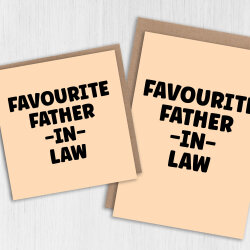 Funny favourite in laws birthday card for mother, father, son, daughter, brother or sister in law (Size A6/A5/A4/Square 6x6") - A6: Single card - Blue