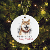 Ceramic Dog/Puppy Breed Shiba Inu Pun Christmas Tree Decoration