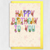 Happy birthday to you floral, florist, flowers, flowery, pretty card for females, women, older people (Size A6/A5/A4/Square 6x6") - A6: Single card