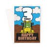 3rd Birthday Card For A Boy - Dinosaur And Diggers - A5 Portrait - 1 Card