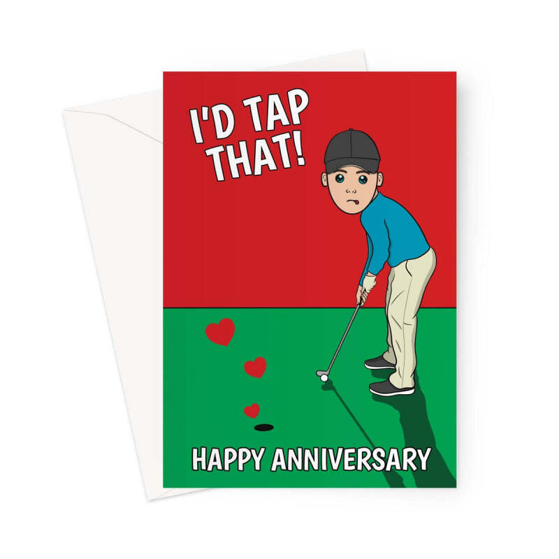 Anniversary Card For Golfer - A5 Portrait - 1 Card