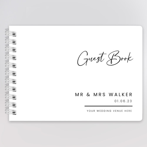 Minimal Script Wedding Guest Book