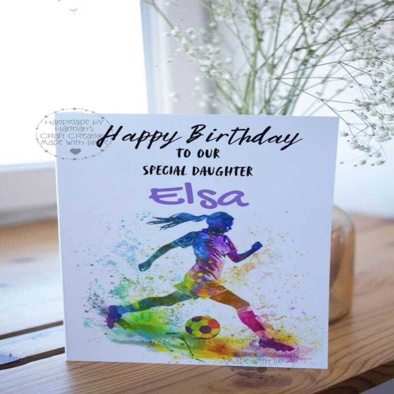 Handmade Personalised Girly Football Card - Other