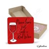 Red Wine Hand Drawn Coaster - Home Bar - Birthday Gift. Secret Santa - Hand Drawn Red Wine Coaster Personalised Drink Coasters - Single Coaster