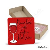 Red Wine Hand Drawn Coaster - Home Bar - Birthday Gift. Secret Santa - Hand Drawn Red Wine Coaster Personalised Drink Coasters