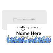 #hello my name is... Name Badge - Forget Me Not Border