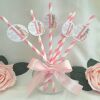 6 Personalised Flopsy Bunny Straws,Flopsy Bunny 1st Birthday,Flopsy Bunny Party - Pink