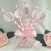 6 Personalised Flopsy Bunny Straws,Flopsy Bunny 1st Birthday,Flopsy Bunny Party