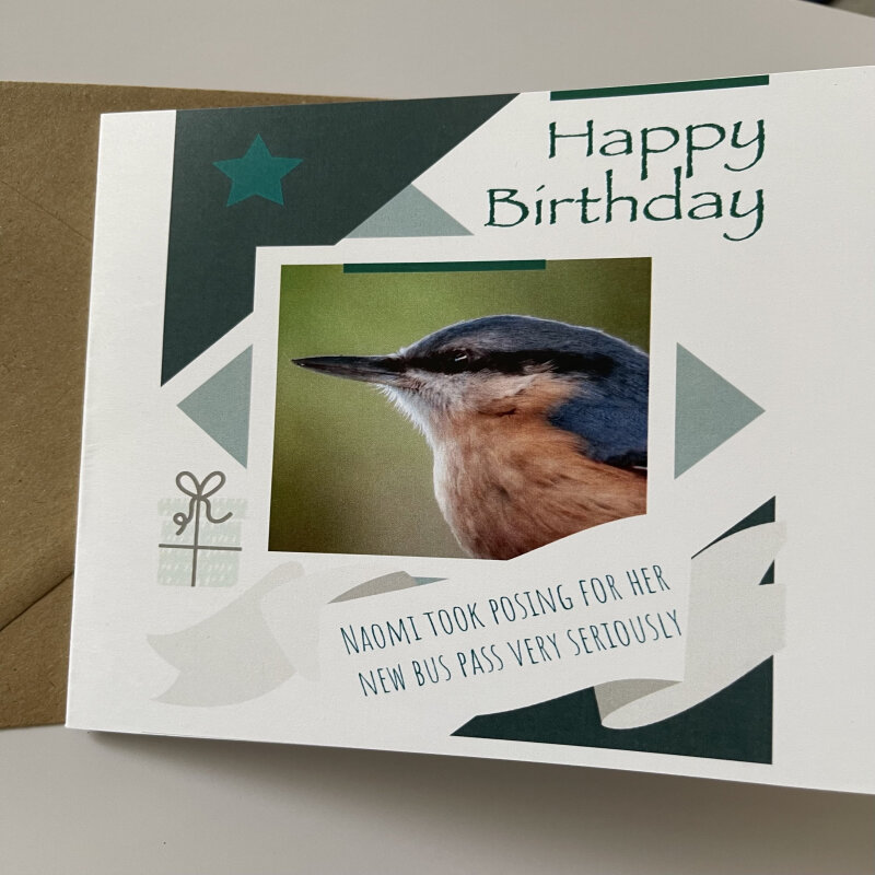 Birthday Card - Nuthatch Funny Pun Humour