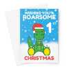 Children's Dinosaur First Christmas Card - A5 Portrait - 1 Card