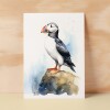 Puffin Notelet Card For Anyone Cute Any Occasion Card For Her or For Him 5x7, A6 Card For Birthday or Easter Card Thank You Card Wildlife - Small (4x6) / Blank Message