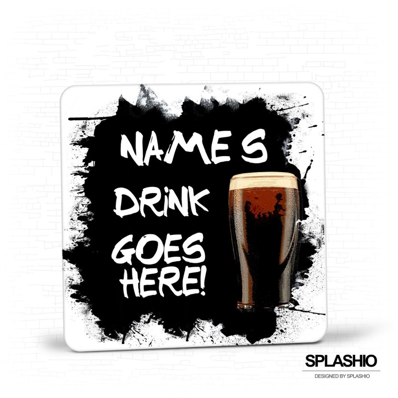 Coaster Personalised Stout Drink Coaster, Personalised, Drinks Mat, Personalised Drink Coaster Stout, Fathers Day gift, Christmas Coaster - Single Coaster