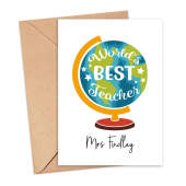 Personalised Thank You Teacher Card - World's Best Teacher