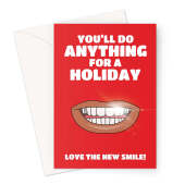 Funny Turkey Teeth New Smile Congrats Card