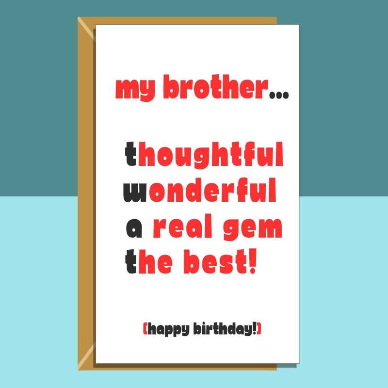 Funny Brother birthday card - Ideal cheeky, rude card on your brother's birthday - 18th, 19th, 20th, 25th, 30th, or any other age - Blank inside - Regular - Matte