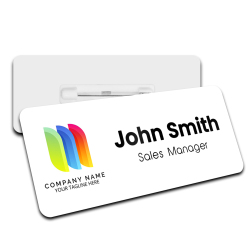 Your Business Logo Personalised Professional Name Badge Premium Custom Company - Thin - 76mm x 25mm