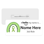 #hello my name is... Name Badge - Mental Health Matters Ribbon Rainbow