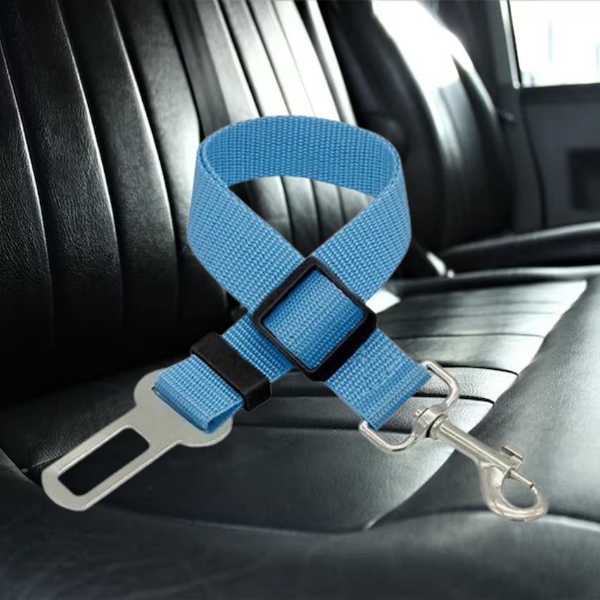 Adjustable Blue Dog Car Safety Seat Belt