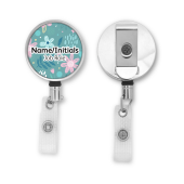 Personalised Metal ID Reel - Cute Floral Pattern